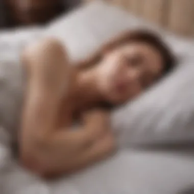 Individual in a fetal position on a comfortable mattress