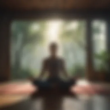Meditation for Inner Peace A person meditating in a peaceful environment, radiating calmness.