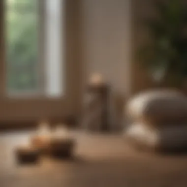 Creating a Tranquil Mindfulness Environment Calm meditation space with candles and cushions