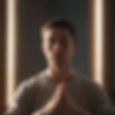 Close-up of a person meditating in a peaceful setting