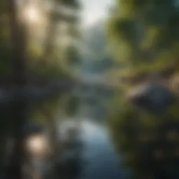 Serene nature scene with tranquil water