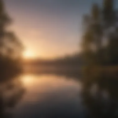 Awakening: Embracing New Thoughts at Dawn Sunrise over a calm lake representing new beginnings