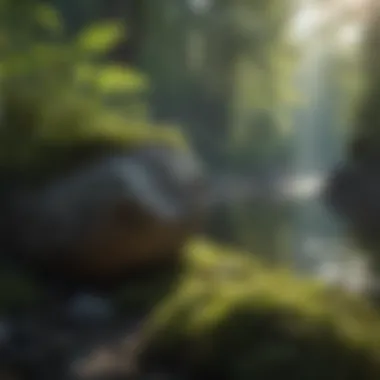 Nature's Embrace: A Moment of Mindfulness Tranquil nature scene illustrating mindfulness