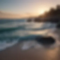 Soothing landscape with gentle waves