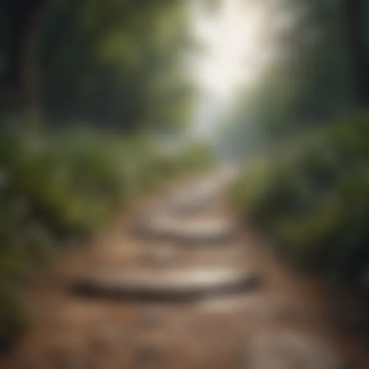 A peaceful nature scene with a winding path symbolizing the journey of self-discovery