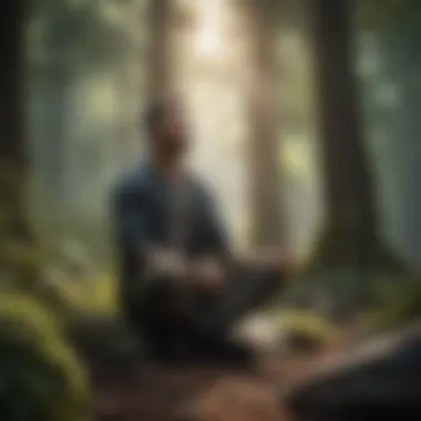 Embracing Mindfulness Outdoors Individual practicing mindfulness in nature