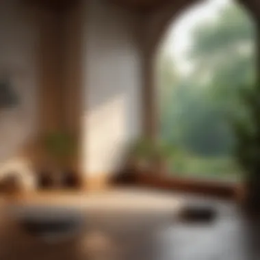 Peaceful Meditation Corner A peaceful corner with soft lighting and a view of nature, ideal for meditation.