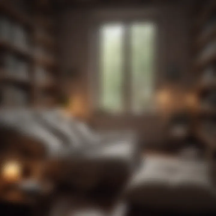 A cozy nook filled with books and soft cushions