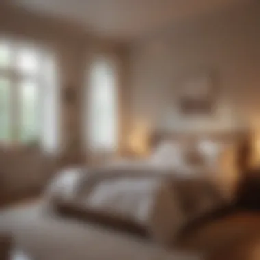 Tranquility in Sleep Environment A peaceful bedroom scene featuring soft lighting and calming decor