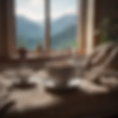 Mindful Morning Ritual A cozy morning scene with a cup of tea and a warm blanket, promoting mindfulness.