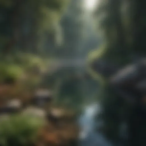 Serene landscape with calming water body