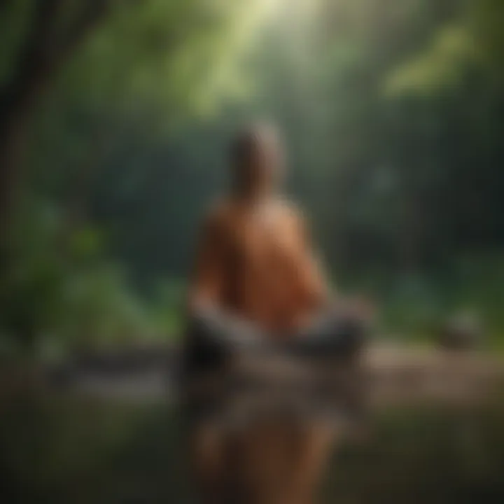 A person meditating in a tranquil environment to promote mindfulness.