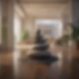 Mindfulness practice in a serene office space