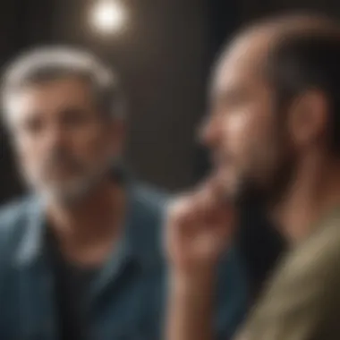 A dialogue between two individuals showcasing active listening