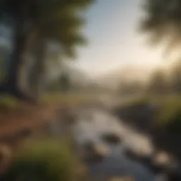 A serene landscape depicting calmness