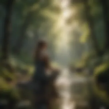 Embracing Nature for Stress Relief Serene landscape promoting mindfulness and tranquility