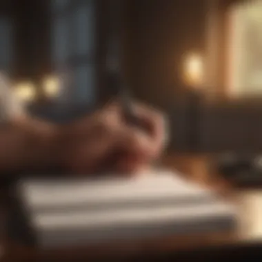 Mindfulness Through Writing A journal and pen symbolizing self-reflection and mindfulness.