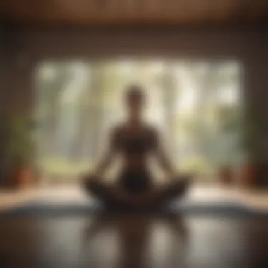 Finding Calm Through Yoga A calm individual practicing yoga in a peaceful setting.