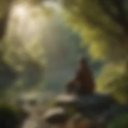 Tranquil nature landscape promoting relaxation