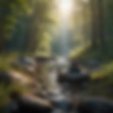 Mindfulness in Nature A serene landscape promoting mindfulness
