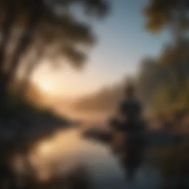 Practicing Mindfulness to Soothe the Mind A peaceful outdoor scene at dusk promoting mindfulness