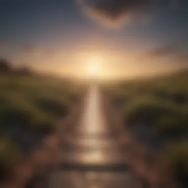 Journey Towards Self-Belief A pathway leading to a bright horizon symbolizing growth