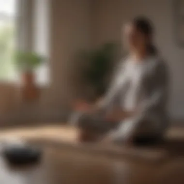 Disconnecting to Reconnect with Inner Self A person meditating with digital devices placed aside.