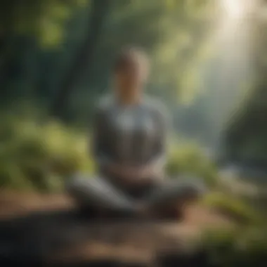 Mindfulness in Nature: Cultivating Inner Peace A person meditating in nature, symbolizing mindfulness.