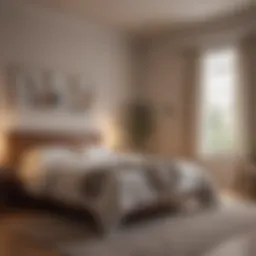 A serene bedroom setting with dim lighting and calming decor