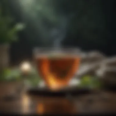 Herbal Tea for Nighttime Calmness A calming cup of herbal tea for nighttime relaxation
