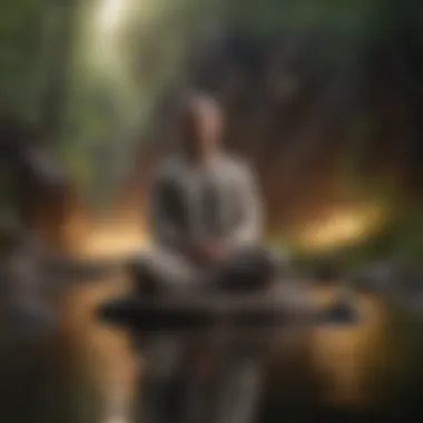 Mindfulness Practice A person meditating in a peaceful environment, symbolizing mindfulness.
