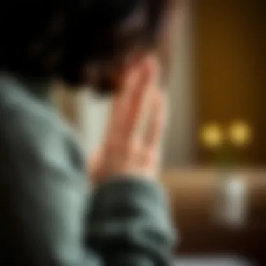 A comforting gesture, such as a gentle touch