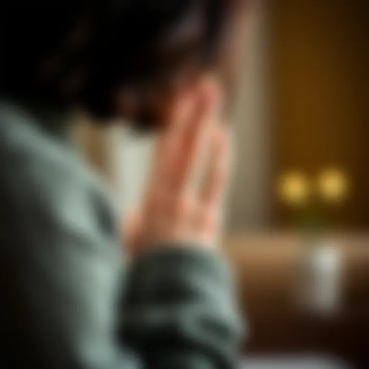 A comforting gesture, such as a gentle touch