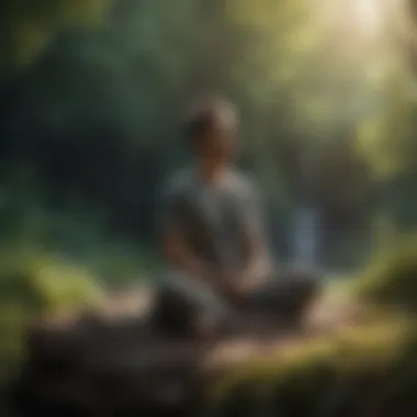 An individual meditating in a natural setting, showcasing inner peace.