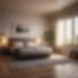 A serene bedroom environment promoting relaxation