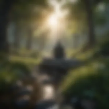 A serene landscape representing mindfulness and tranquility