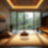 Tranquil meditation space with soft lighting