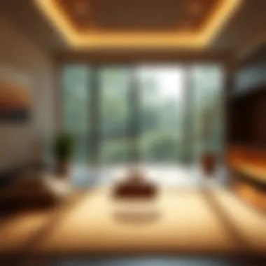 Tranquil meditation space with soft lighting