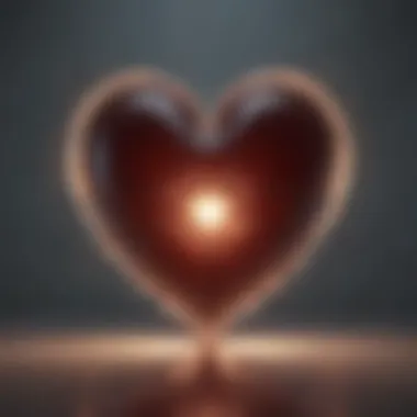 An abstract illustration of a heart surrounded by light