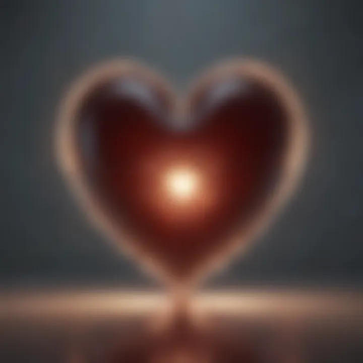 An abstract illustration of a heart surrounded by light