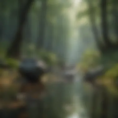 Tranquility in Nature Serene landscape promoting tranquility