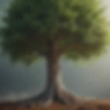 Growth Through Self-Respect Artistic depiction of a flourishing tree, symbolizing growth through self-respect.