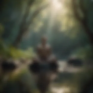 Tranquility Through Meditation Person meditating in a tranquil environment