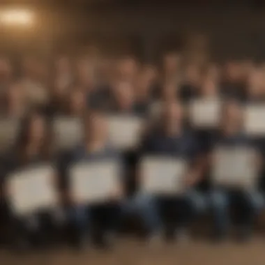 Fostering Team Spirit through Recognition Team celebrating with recognition certificates