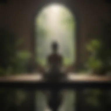 Meditation and Self-Reflection A person meditating in a tranquil environment