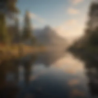 Tranquil Reflections: The Essence of Peace A serene landscape symbolizing tranquility