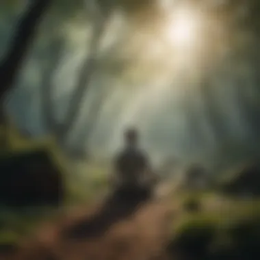 Finding Peace Through Mindfulness A tranquil scene of a person meditating in nature, embodying mindfulness