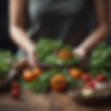 Vitality and Mindfulness Through Diet Fresh herbs and vegetables symbolizing vitality and mindfulness