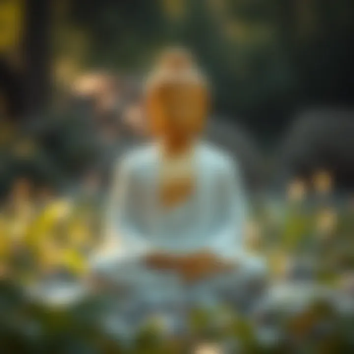 A peaceful meditation scene illustrating compassion and inner peace