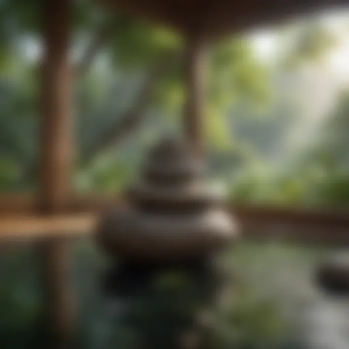 Meditative scenery in a relaxing web game